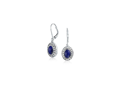 Rhodium Plated Lever Back Fashion Dangle Earrings